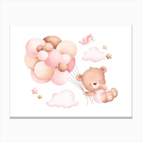 Teddy Bear With Balloons Kids and Nursery 6 Canvas Print