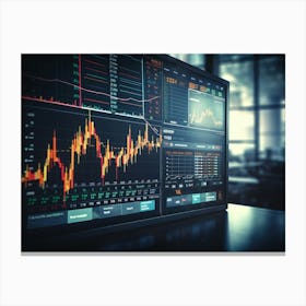 Stock Market Monitor Canvas Print