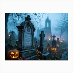 Halloween Cemetery 1 Canvas Print