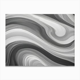 Abstract Background With Swirling, Flowing Lines In Shades Of Gray And White, Creating A Dynamic And Elegant Visual Canvas Print