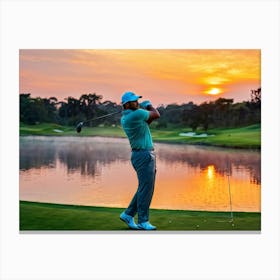 Sunset Golfer 1 Toile