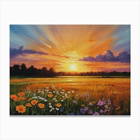 Sunset In The Field 14 Canvas Print