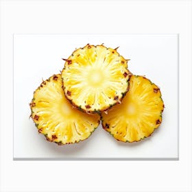 Pineapple Slices Isolated On White 5 Canvas Print