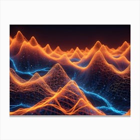 Abstract Image Of A Glowing, Geometric Landscape Canvas Print