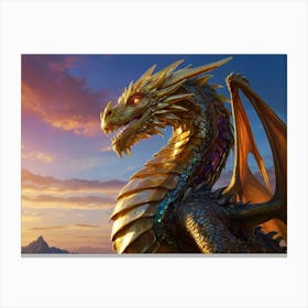 Golden Crystal Dragon Canvas Print