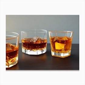 Three Glasses Of Whiskey Canvas Print