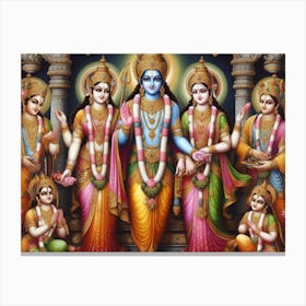 Lord Krishna AI Thanjavur painting 2 Canvas Print