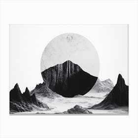 Black And White Mountain Landscape Canvas Print