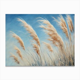 Abstract Pampas Grass Blowing 5 Canvas Print