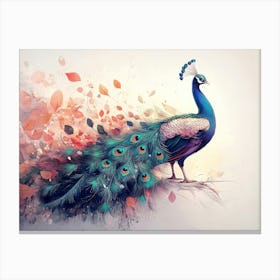 Peacock Abstract 2 Canvas Print