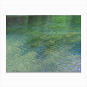Blue-green reflections at the lake, summer dream Canvas Print