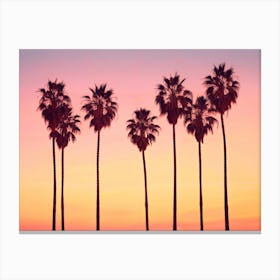 California Dreaming - Malibu Sunset's Palm Trees Canvas Print