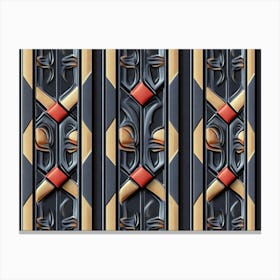 Seamless Relief Sculpture Designation Retro Pattern Curve Cross Flower Frame Vine Kaleidoscope 2 Canvas Print