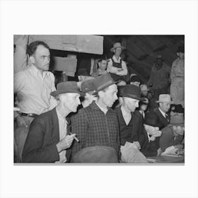 Spectators At Cattle Auction, San Augustine, Texas By Russell Lee Canvas Print