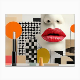 Woman'S Lips Collage 1 Canvas Print