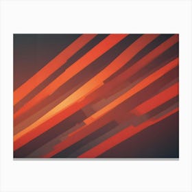 Abstract Background With Diagonal Lines In Shades Of Orange And Red Canvas Print