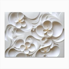 3d Marble Flower Wall Art Canvas Print