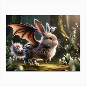 Fierce Dragon-Bunny Fantasy Canvas Print