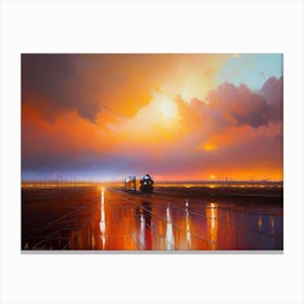 Railsceneyard Canvas Print