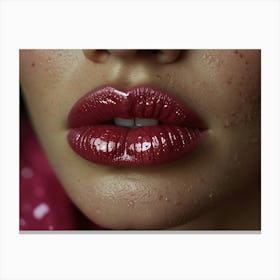 Close Up Of A Woman'S Lips Canvas Print