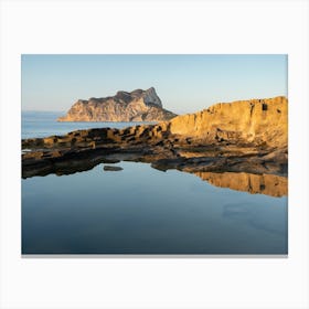 Mediterranean Sea, reflections and Peñón de Ifach Canvas Print