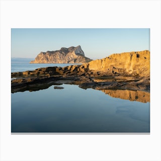 Mediterranean Sea, reflections and Peñón de Ifach Canvas Print