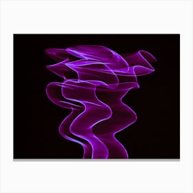 Glowing Abstract Curved Purple Lines Canvas Print