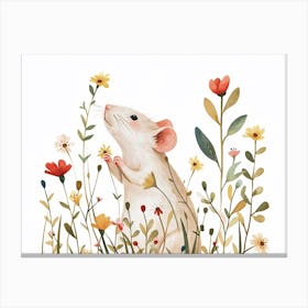 Little Floral Rat 1 Canvas Print