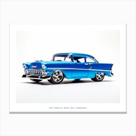 Toy Car 55 Chevy Bel Air Gasser Blue Poster Canvas Print