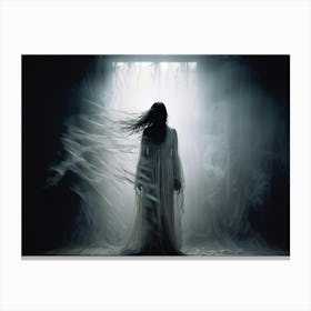 Ephemeral Entity Vocalizing Painful Sounds Through The Ethereal Partition Ghostly Silhouette Caught (7) Canvas Print