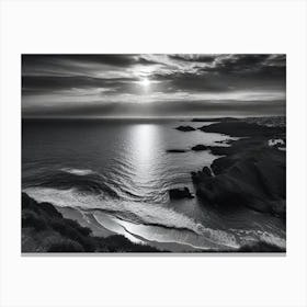 Black And White Seascape 14 Canvas Print