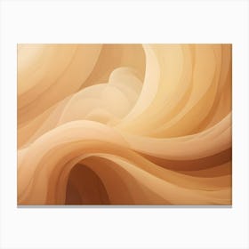 Abstract Background Of Flowing, Curved Lines In Soft, Warm Shades Of Beige And Orange, Resembling Silk Or Satin Fabric Canvas Print