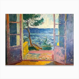 Seaside Sanctuary Painting Inspired By Paul Cezanne Canvas Print