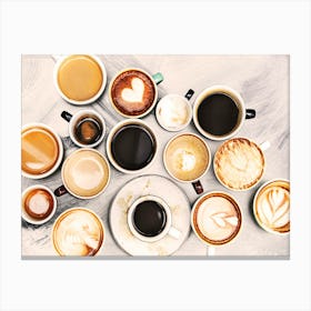 Coffee Cups - coffee poster, kitchen wall art Canvas Print