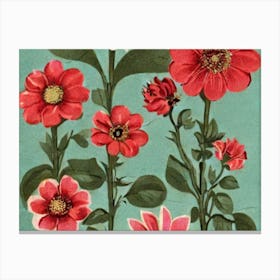 Red Dahlias Canvas Print