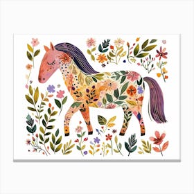 Little Floral Horse 1 Canvas Print