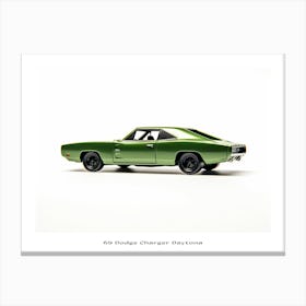 Toy Car 69 Dodge Charger Daytona Green Poster Canvas Print