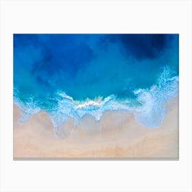 Greece, Seaside, beach and wave #7. Aerial view beach print. Sea foam Canvas Print