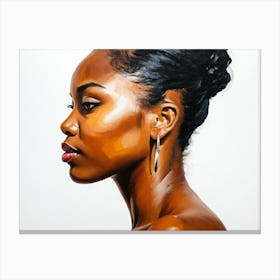 Side Profile Of Beautiful Woman Oil Painting 198 Canvas Print