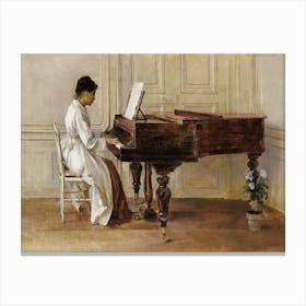 Girl At The Piano Canvas Print