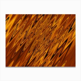 Abstract Yellow and Brown Waves Pattern Canvas Print