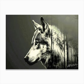 Wolf Silhouette - Wolf In Spirit Canvas Print