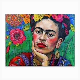 Contemporary Artwork Inspired By Frida Kahlo 3 Canvas Print