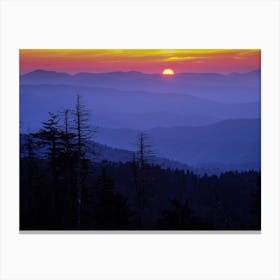 Sunrise In The Great Smoky Mountains Canvas Print