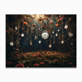 Clocks In The Forest Canvas Print