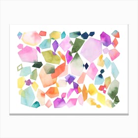 Watercolour Crystals And Gems Canvas Print