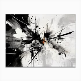 Conflict Abstract Black And White 6 Canvas Print