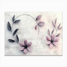 Flowers On A Wall Canvas Print