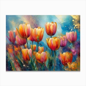 Magical Tulips Alcohol Ink Canvas Print