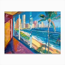 Gold Coast From The Window View Painting 4 Canvas Print